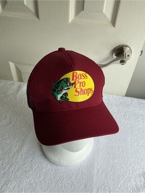 Bass Pro Shops Maroon Trucker Hat with Fish Logo